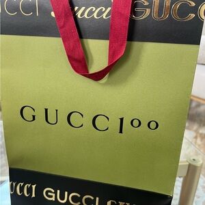 Gucci Black and Green Bag with Red Accents